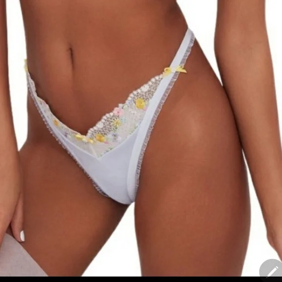 For Love & Lemons Paloma 3pc SET Bra, Thong & Garter